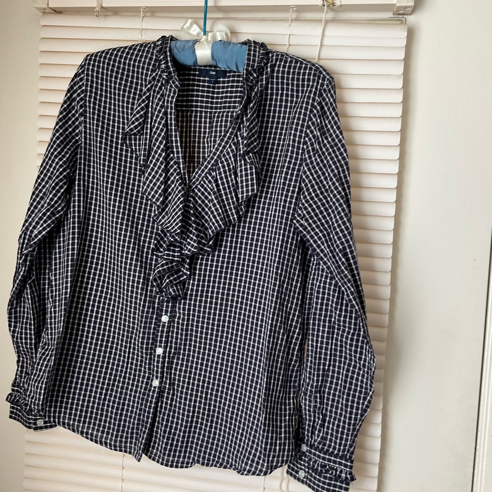 Gap Top blouse Gray Sz L cotton